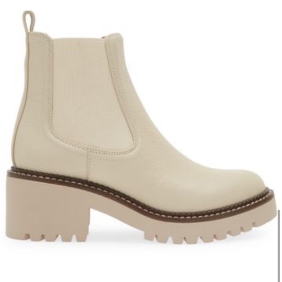 Nordstrom leather Cream Ankle Booties - Picture 1 of 7